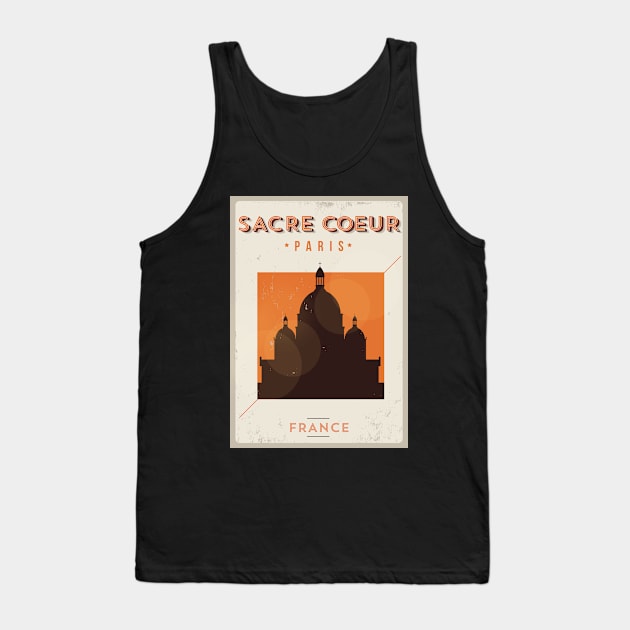 Sacre Coeur Paris Poster Design Tank Top by kursatunsal